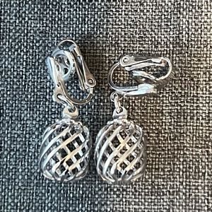 Trifari Silver Tone Clip-on Earrings